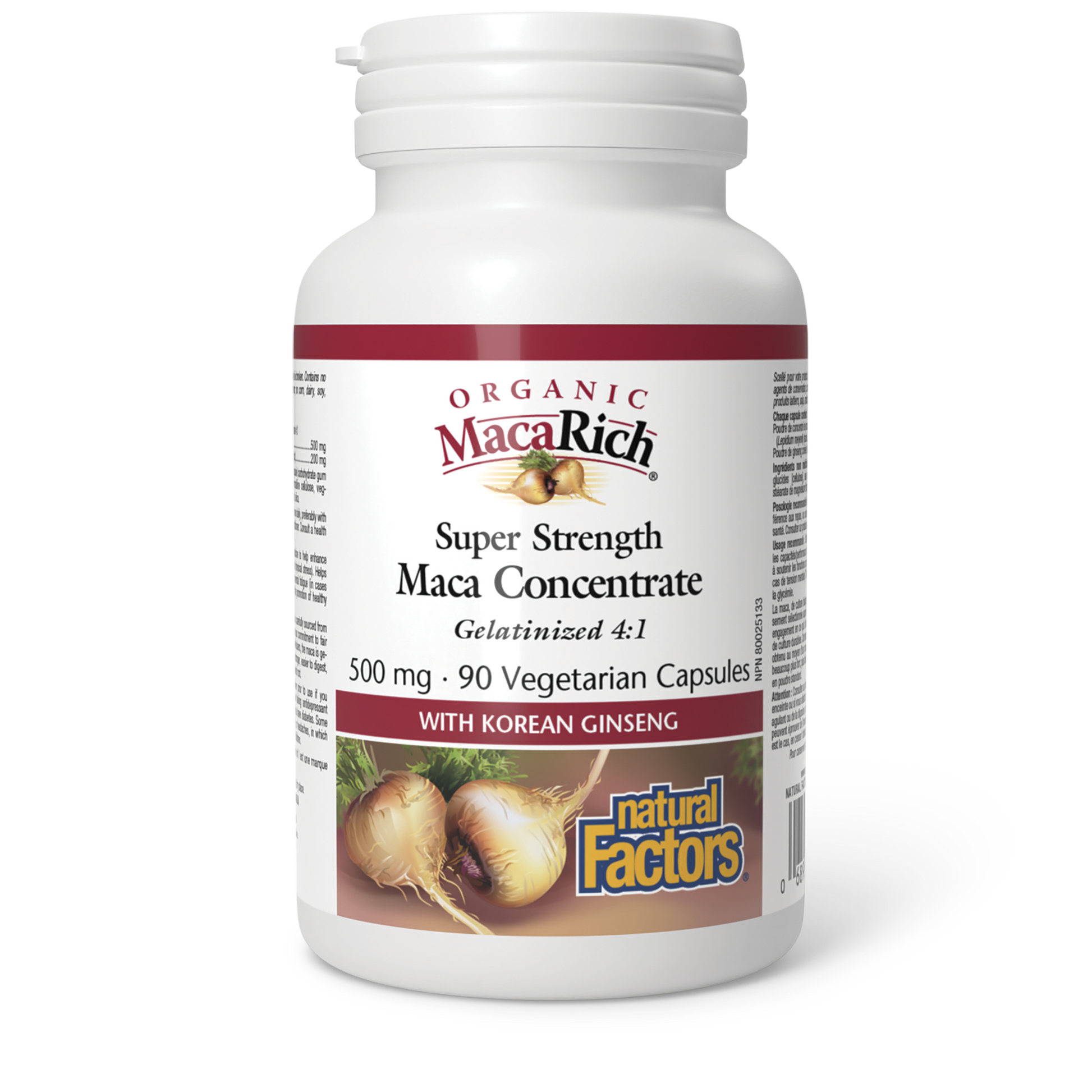 Natural Factors Organic MacaRich® Super Strength Maca Concentrate 500 mg 90 Vegetarian Capsules