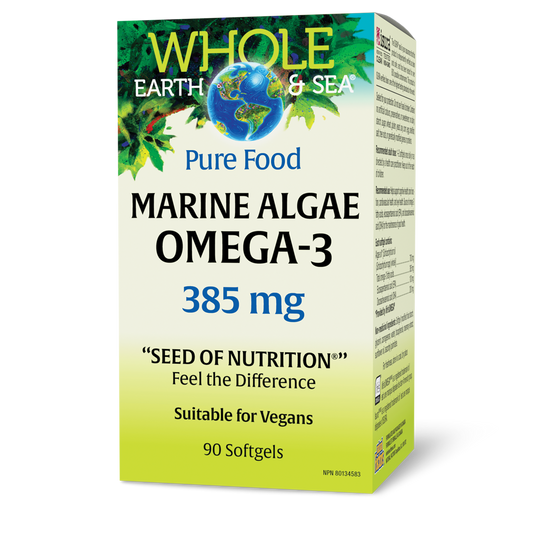 Whole Earth & Sea® Marine Algae Omega-3 385 mg 90 Softgels