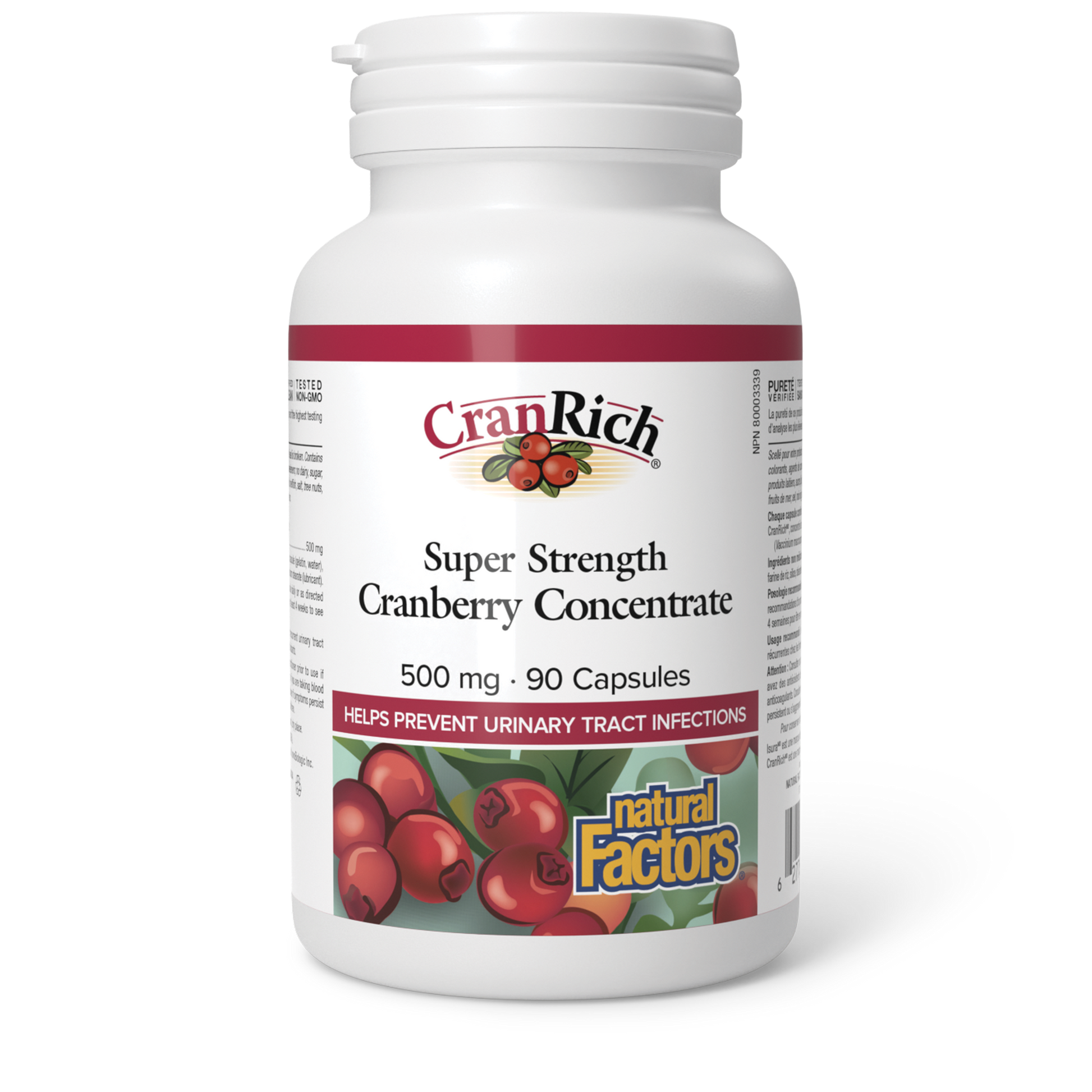 Natural Factors CranRich® Super Strength Cranberry Concentrate 500 mg 90 Capsules
