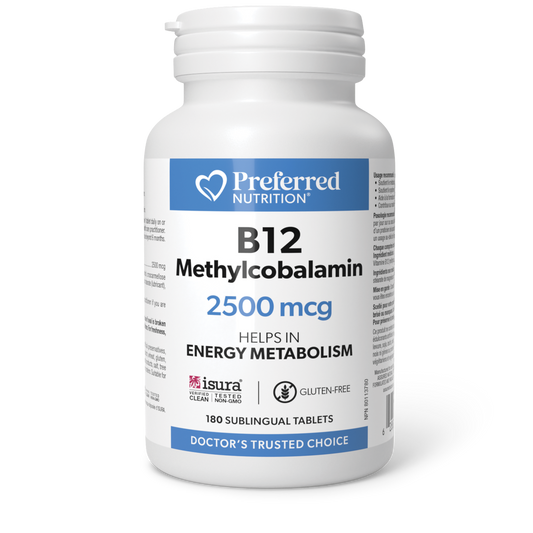 Preferred Nutrition® B12 Methylcobalamin 2500 mcg 180 Sublingual Tablets