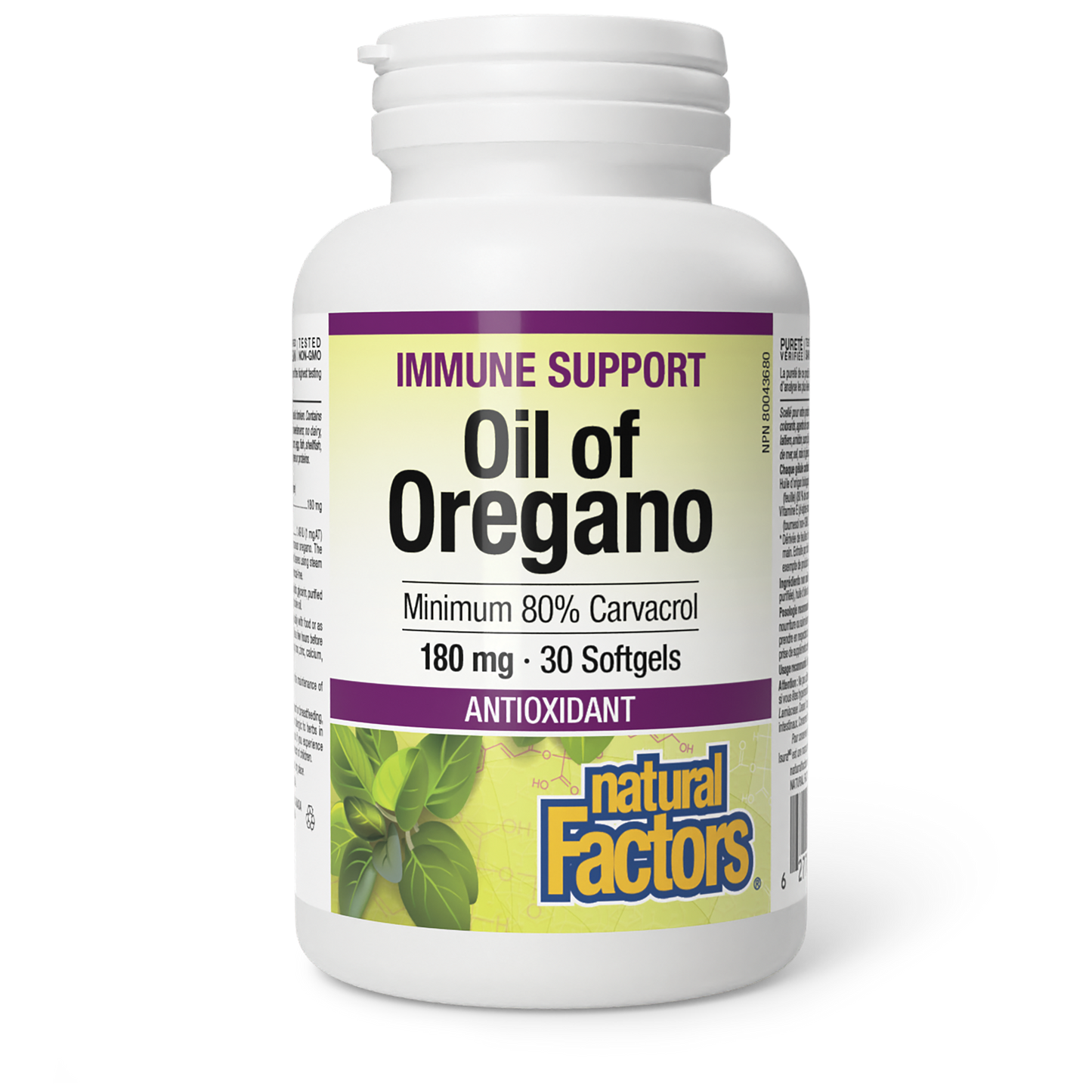 Natural Factors Oil of Oregano 180 mg 30 Softgels