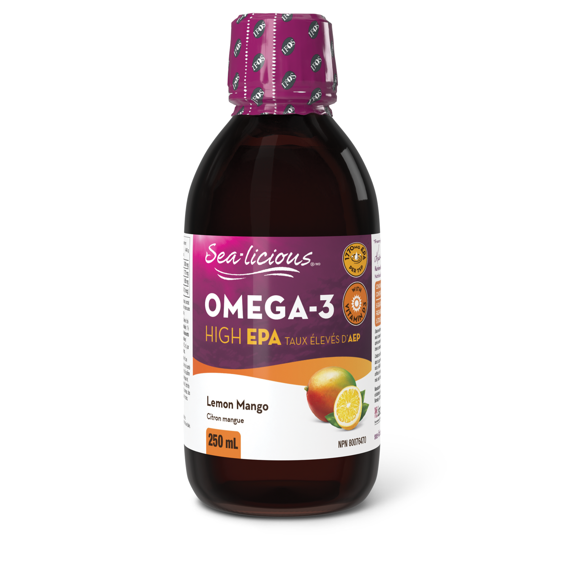 Sea-licious® Omega-3 High EPA 250 mL Liquid Lemon Mango