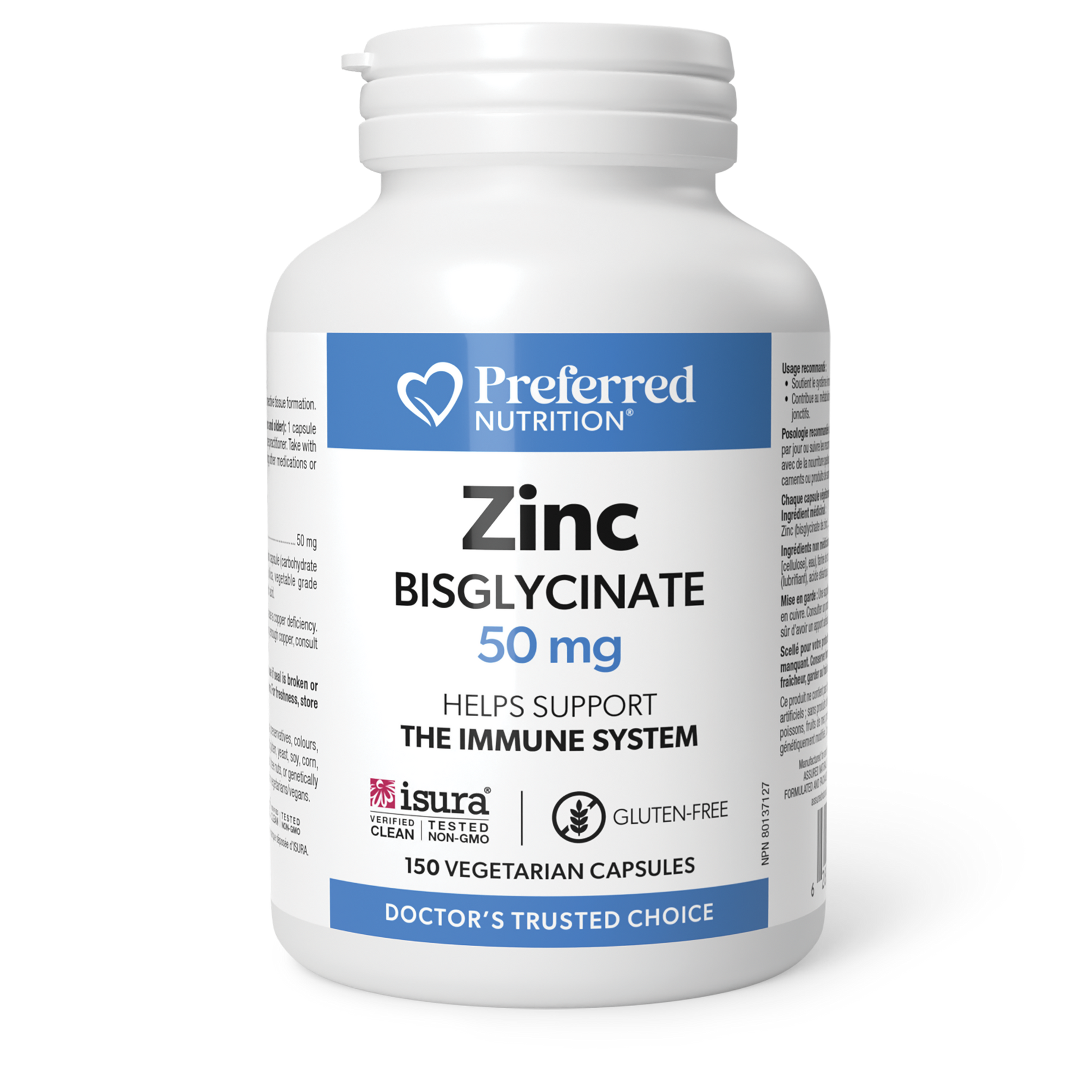 Preferred Nutrition® Zinc Bisglycinate 50 mg 150 Vegetarian Capsules