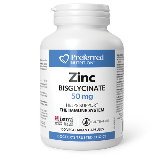 Preferred Nutrition® Zinc Bisglycinate 50 mg 150 Vegetarian Capsules