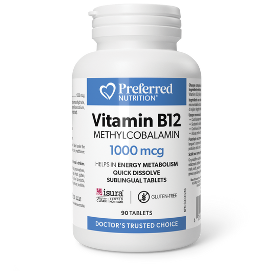 Preferred Nutrition® Vitamin B12 methylcobalamin 1000 mcg 90 Sublingual Tablets