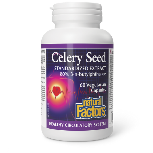Natural Factors Celery Seed Standardized Extract 80% 3nB 60 Vegetarian Capsules