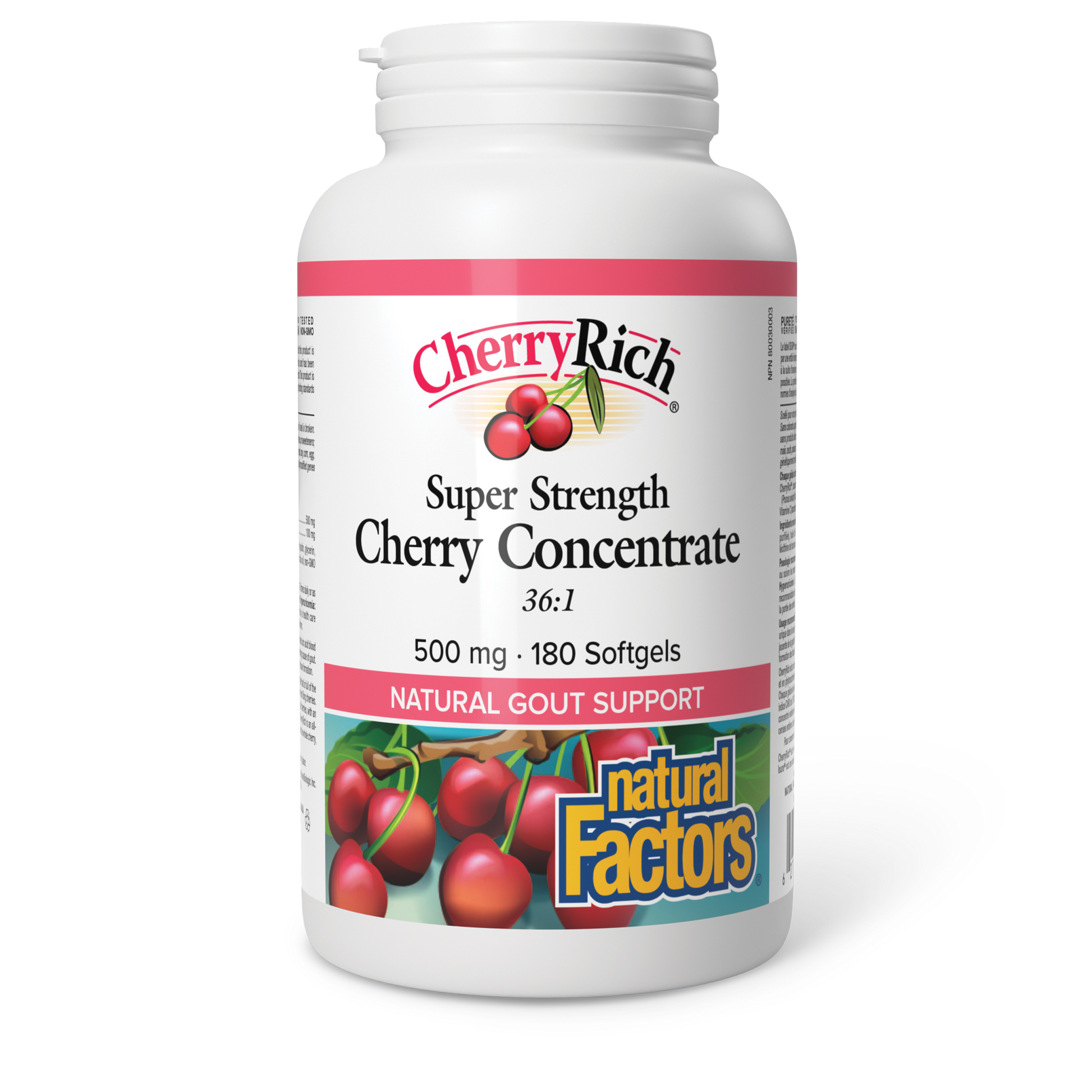 Natural Factors CherryRich® Super Strength Cherry Concentrate 500 mg 180 Softgels