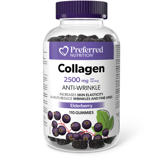 Preferred Nutrition® Collagen 2500 mg 110 Gummies Elderberry
