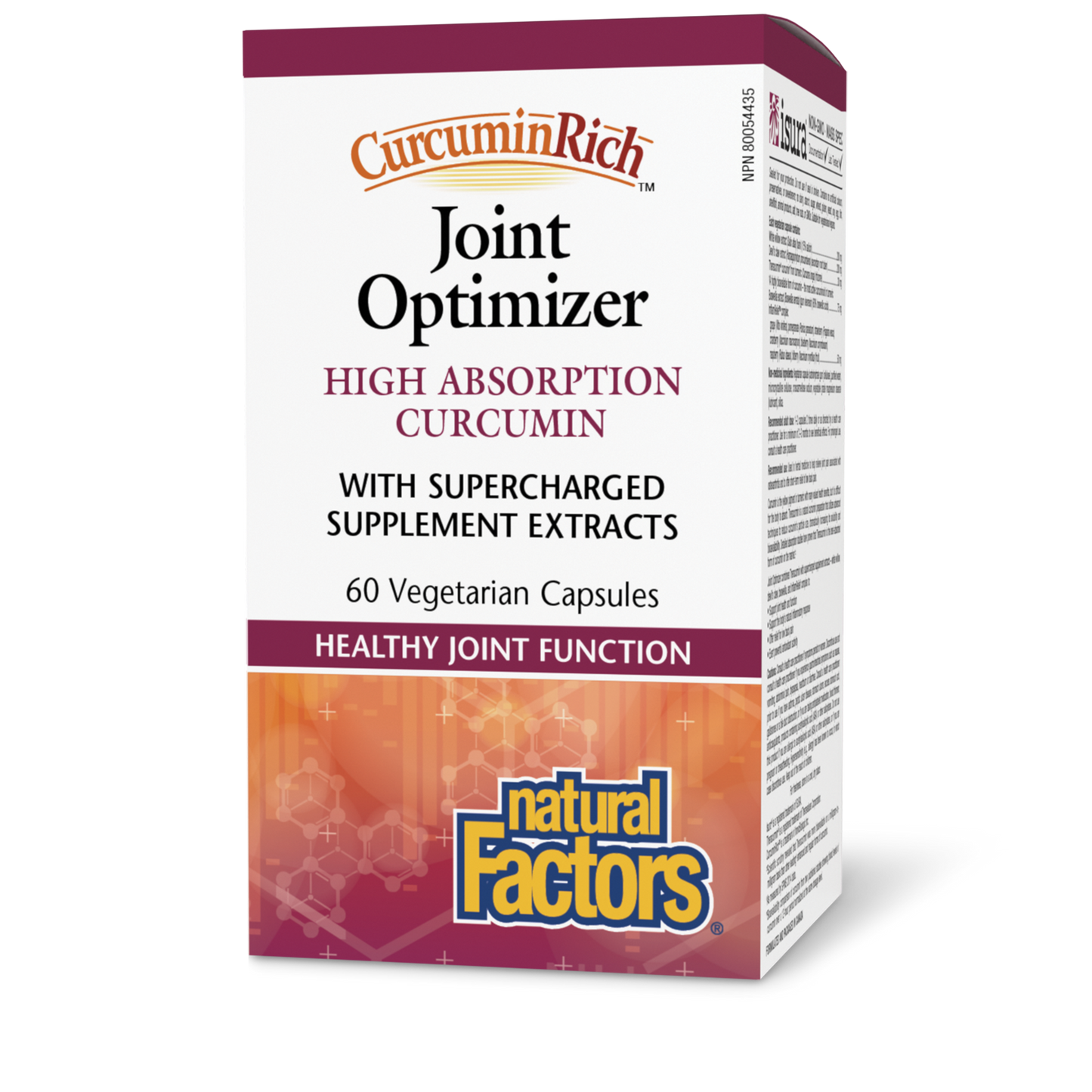 Natural Factors Joint Optimizer High Absorption Curcumin 60 Vegetarian Capsules