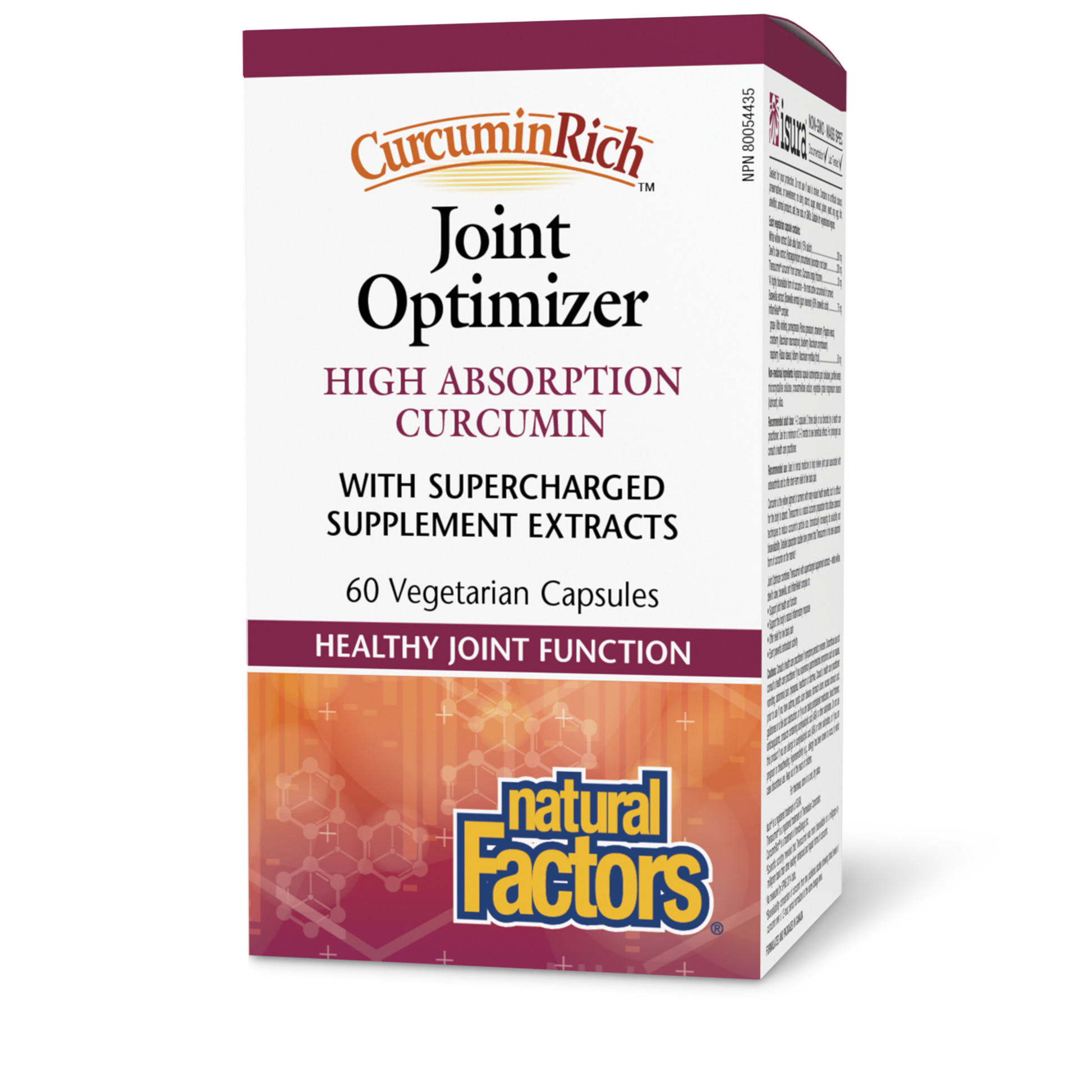 Natural Factors Joint Optimizer High Absorption Curcumin 60 Vegetarian Capsules
