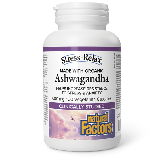 Natural Factors Ashwagandha 600 mg 30 Vegetarian Capsules
