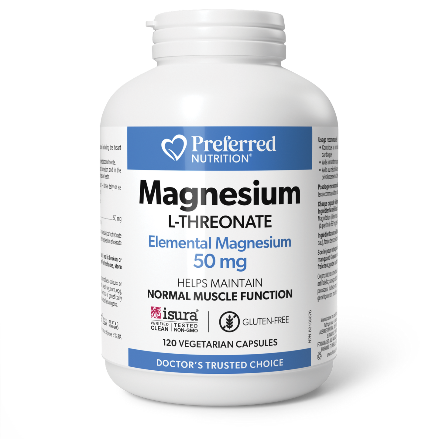 Preferred Nutrition® Magnesium L-Threonate 50 mg 120 Vegetarian Capsules