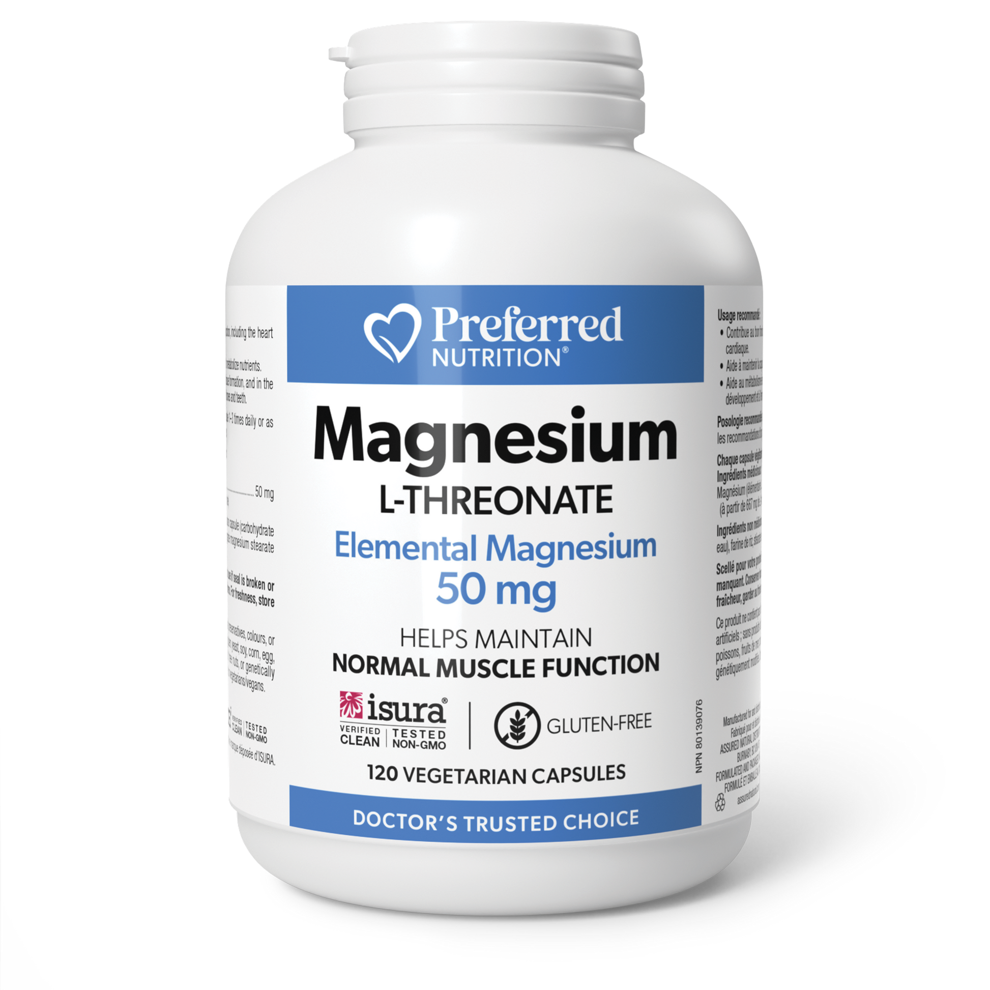 Preferred Nutrition® Magnesium L-Threonate 50 mg 120 Vegetarian Capsules