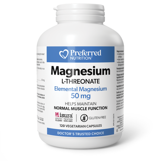Preferred Nutrition® Magnesium L-Threonate 50 mg 120 Vegetarian Capsules