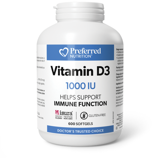Preferred Nutrition® Vitamin D3 1000 IU 600 Softgels