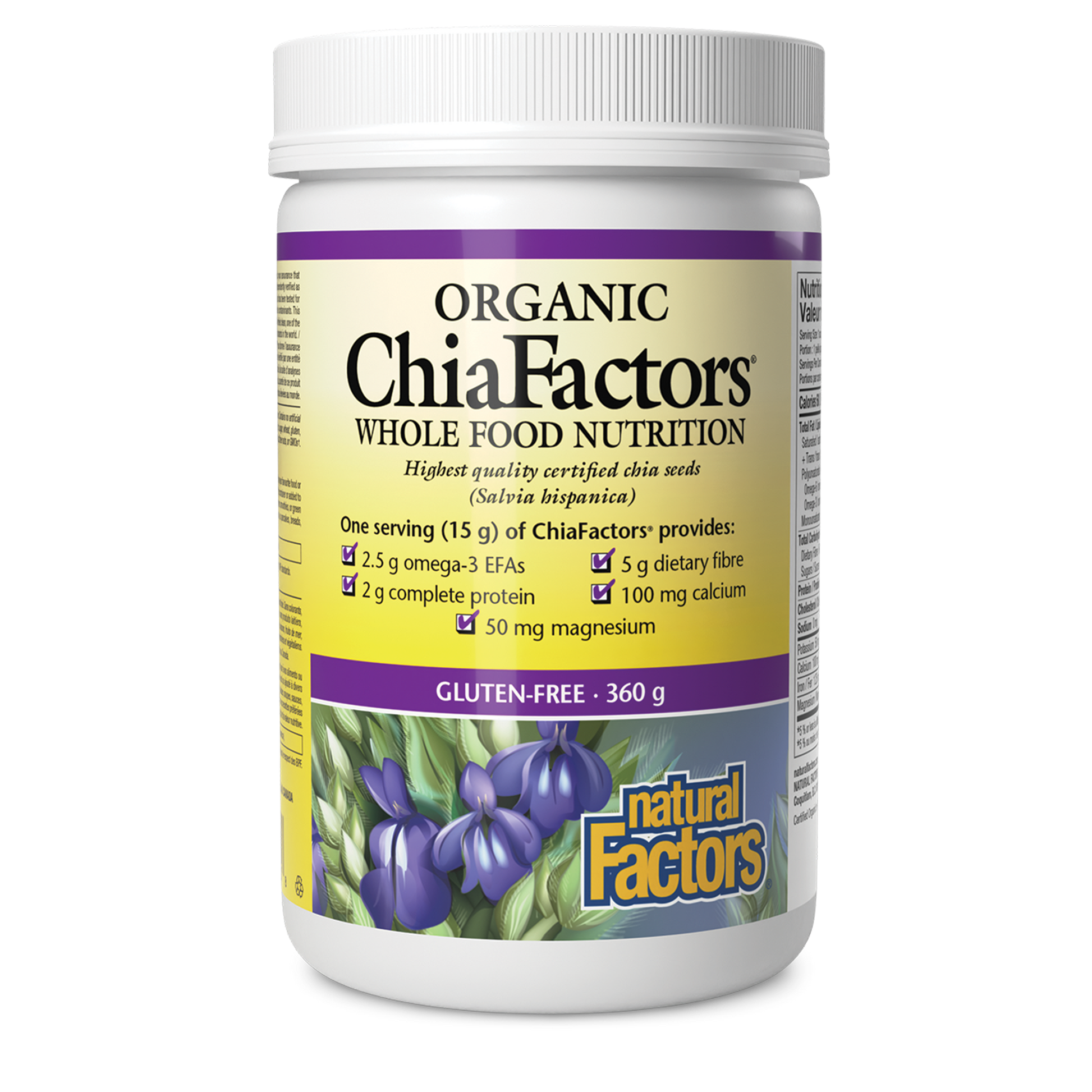 Natural Factors Organic ChiaFactors 360 g Seed