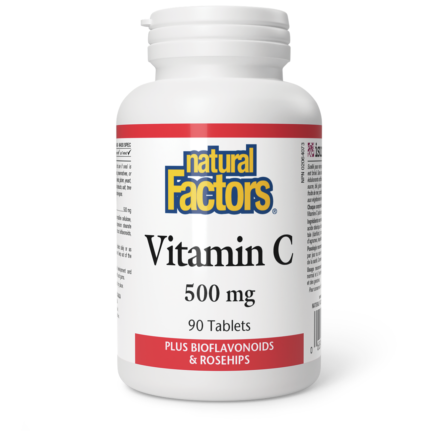 Natural Factors Vitamin C Plus Bioflavonoids & Rosehips 500 mg 90 Tablets