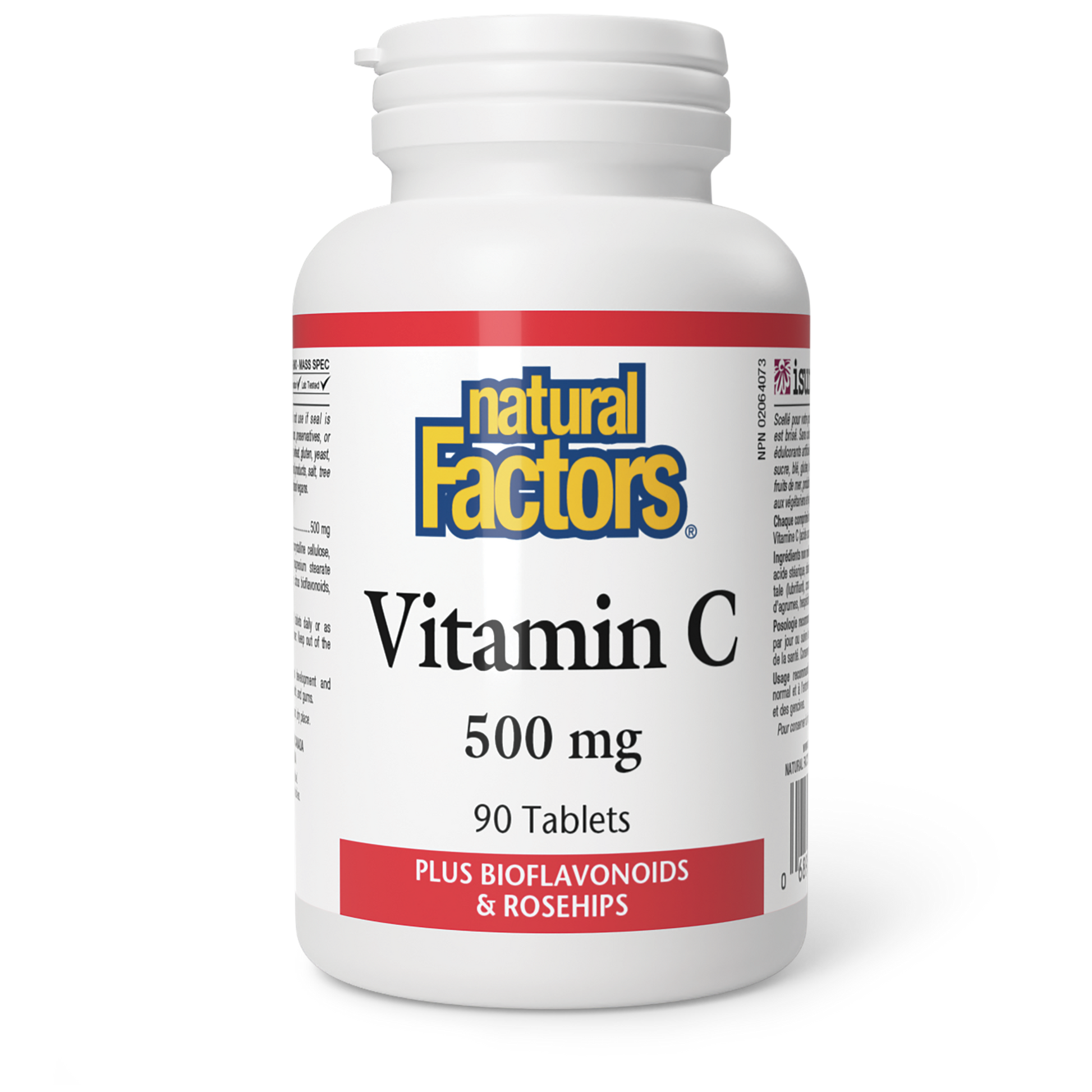 Natural Factors Vitamin C Plus Bioflavonoids & Rosehips 500 mg 90 Tablets