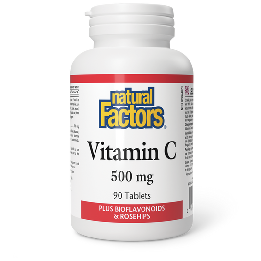 Natural Factors Vitamin C Plus Bioflavonoids & Rosehips 500 mg 90 Tablets