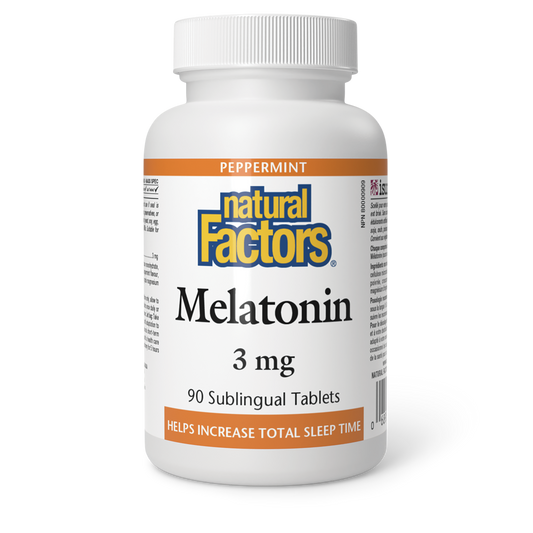 Natural Factors Melatonin 3 mg 90 Sublingual Tablets Peppermint