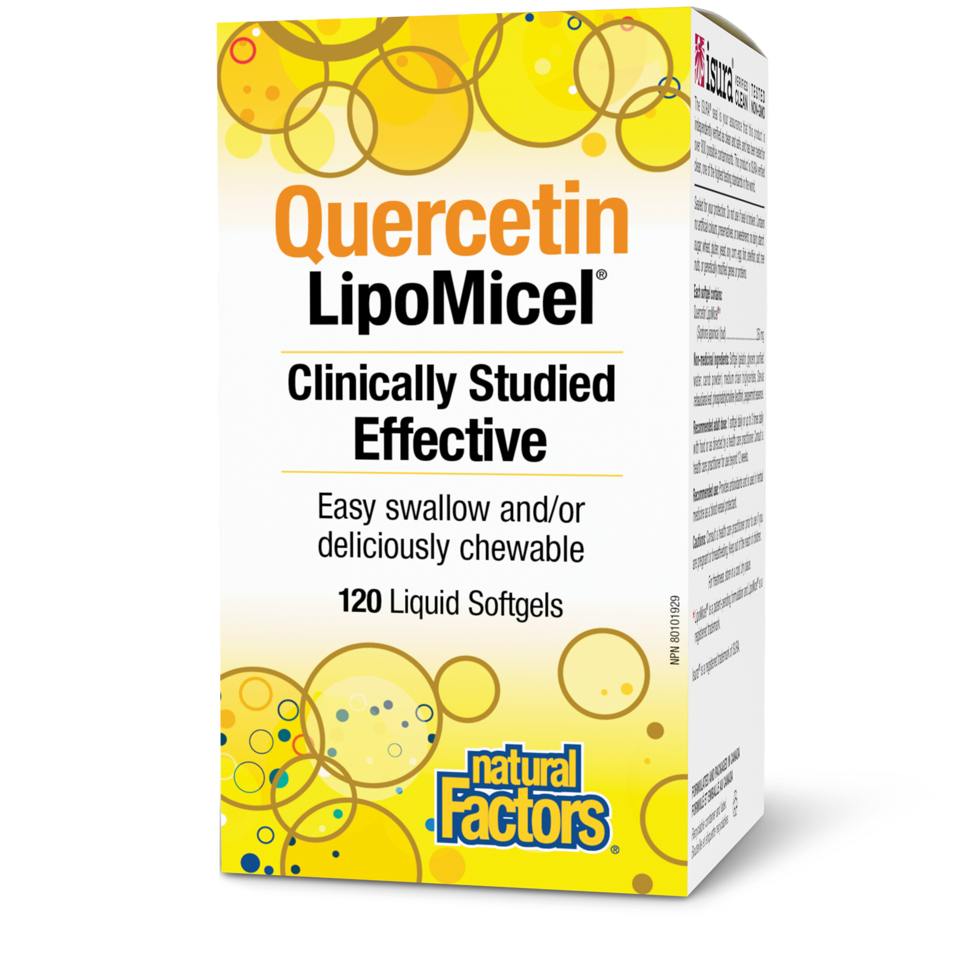 Natural Factors Quercetin LipoMicel 250 mg 120 Softgels
