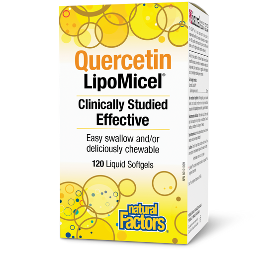 Natural Factors Quercetin LipoMicel 250 mg 120 Softgels