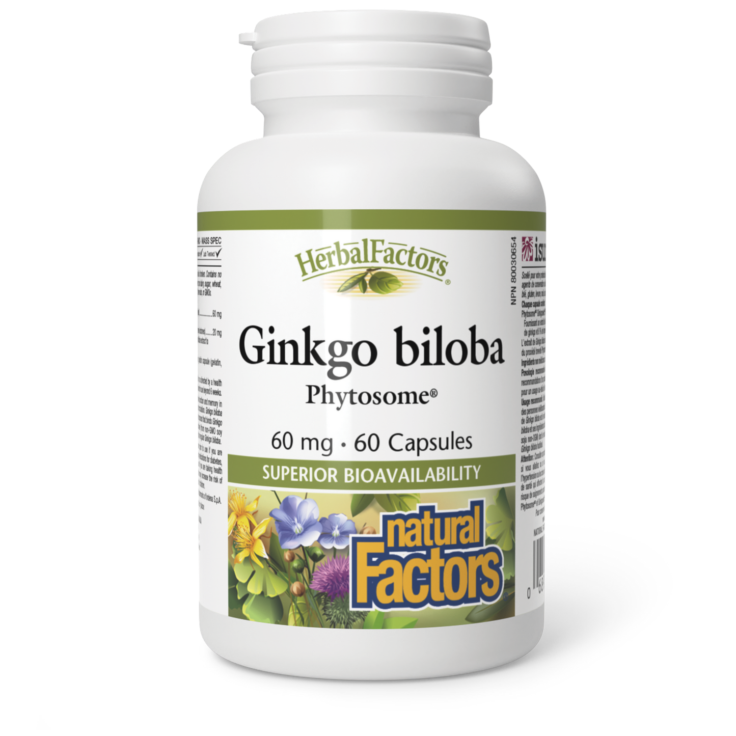 Natural Factors Ginkgo biloba Phytosome 60 mg 60 Capsules