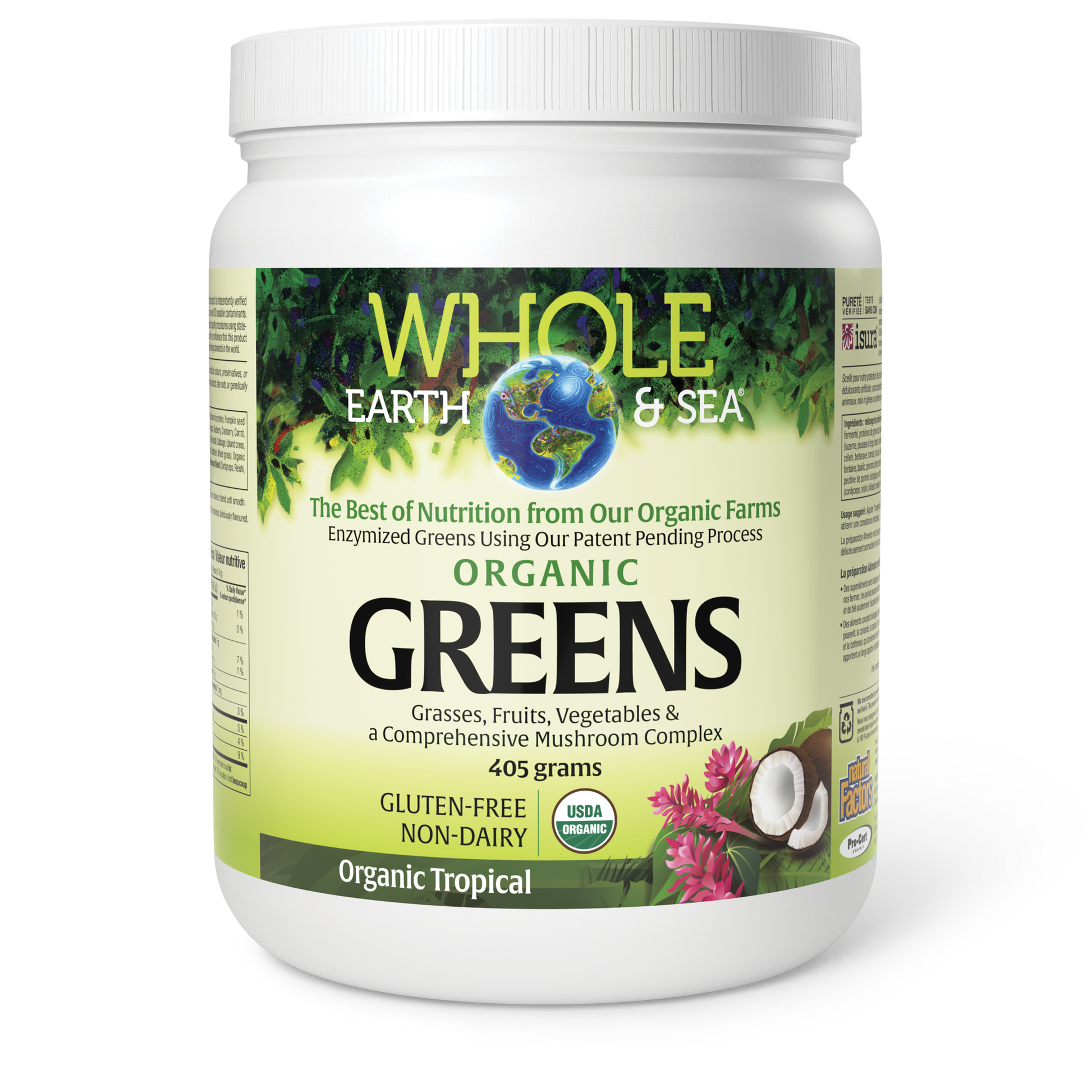 Whole Earth & Sea® Organic Greens 405 g Powder Organic Tropical