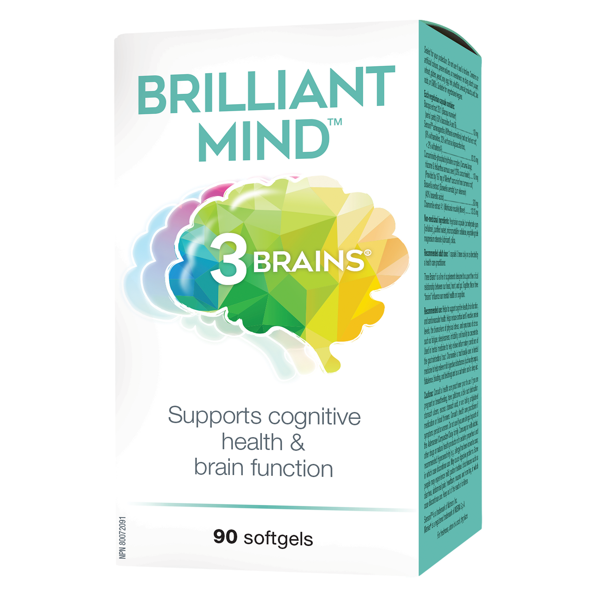 3 Brains® Brilliant Mind™ 90 Softgels