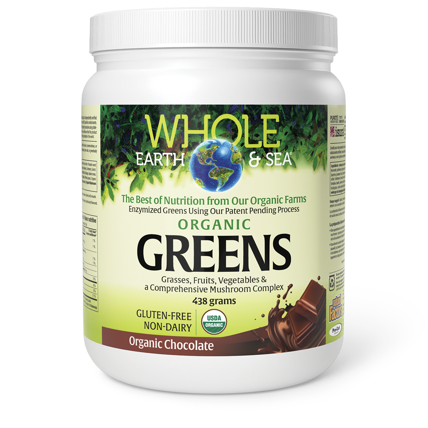 Whole Earth & Sea® Organic Greens 438 g Powder Organic Chocolate