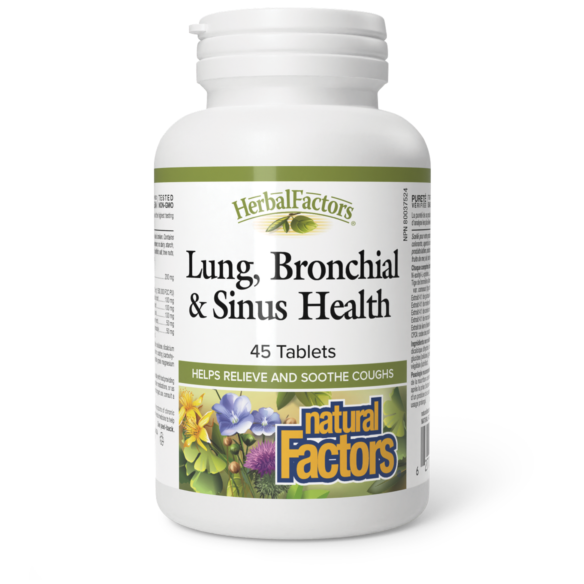 Natural Factors Lung, Bronchial & Sinus Health 45 Tablets
