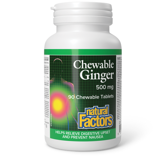 Natural Factors Chewable Ginger 500 mg 90 Chewable Tablets