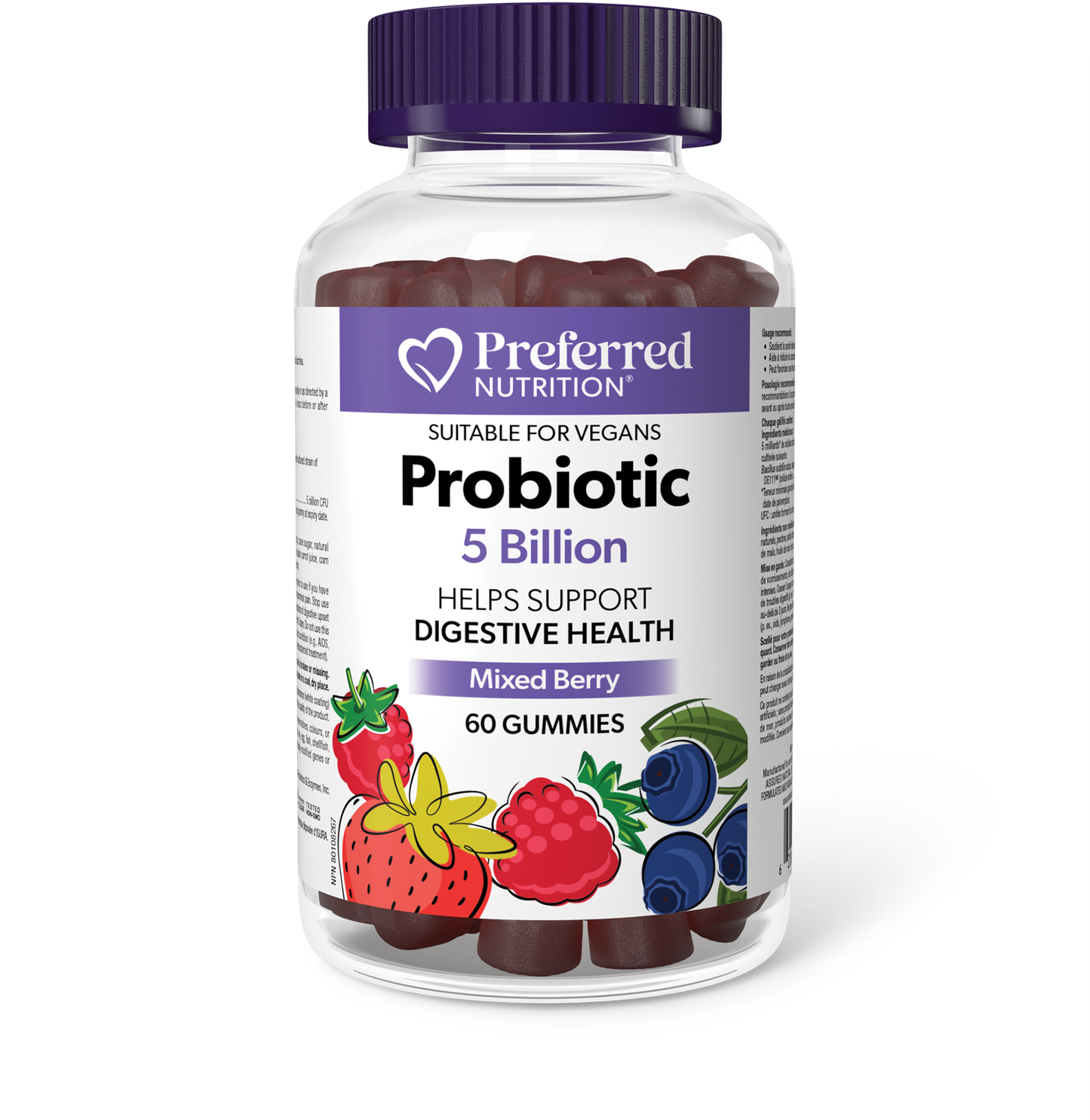 Preferred Nutrition® Probiotic 5 Billion 60 Gummies Mixed Berry