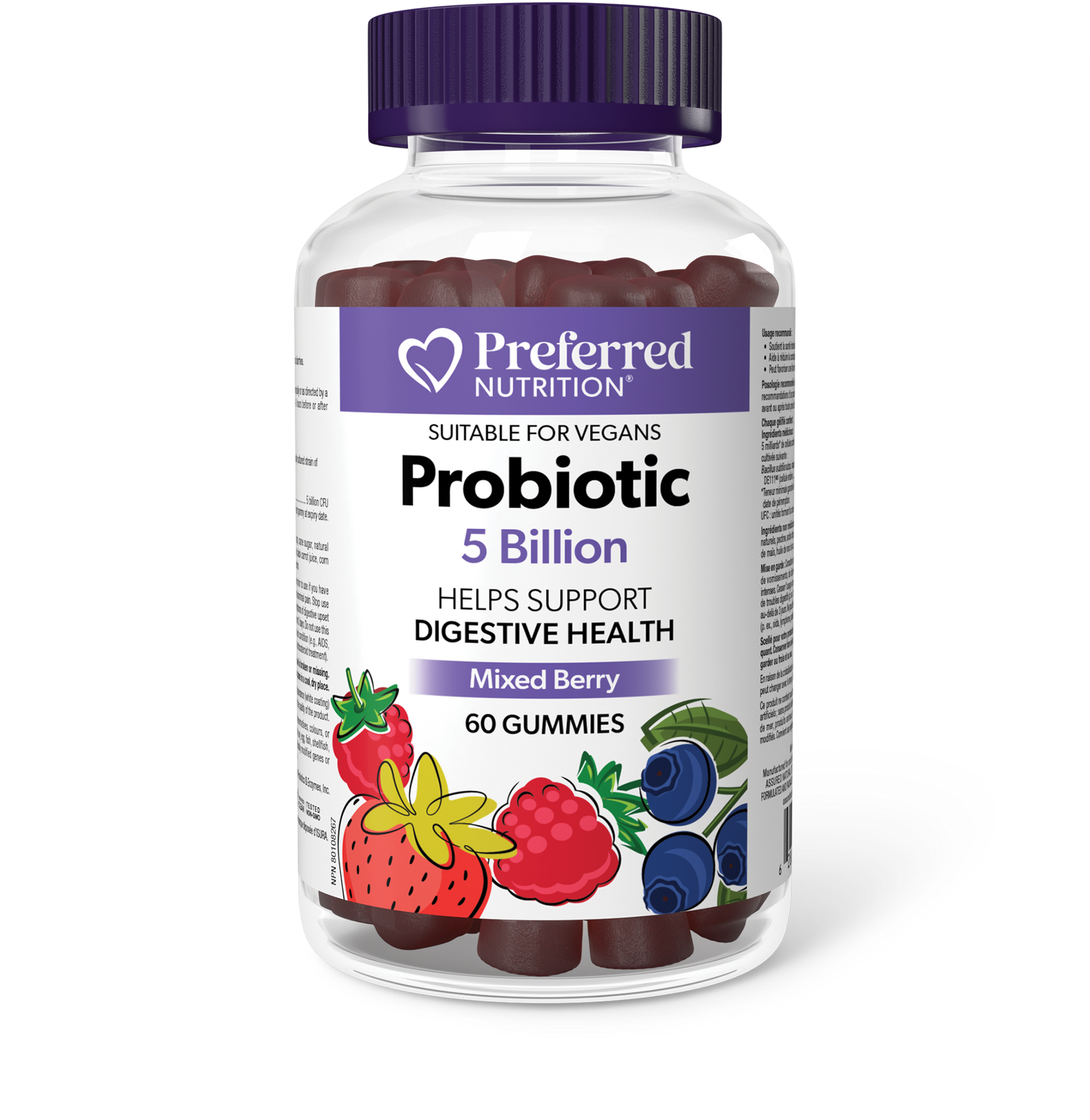 Preferred Nutrition® Probiotic 5 Billion 60 Gummies Mixed Berry
