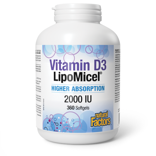 Natural Factors Vitamin D3 LipoMicel® 2000 IU 360 Softgels