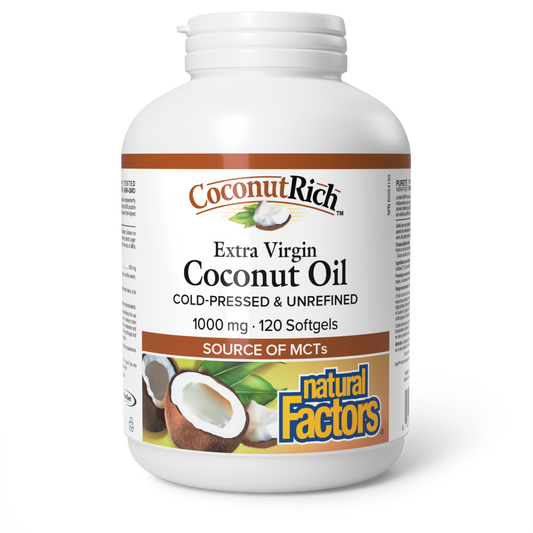 Natural Factors Extra Virgin Coconut Oil 1000 mg 120 Softgels