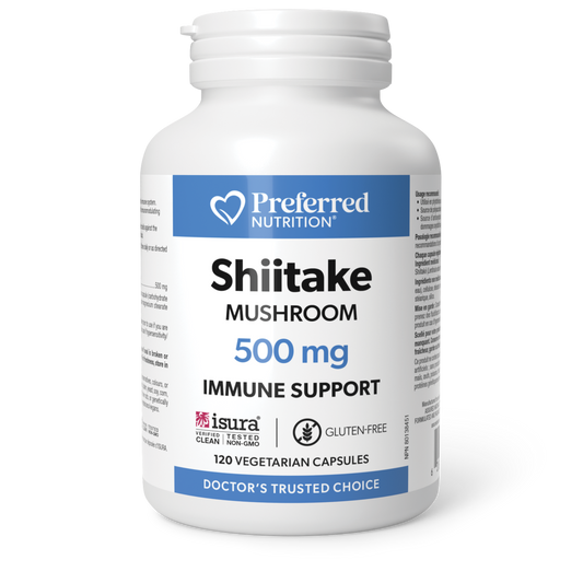 Preferred Nutrition® Shiitake Mushroom 500 mg 120 Vegetarian Capsules