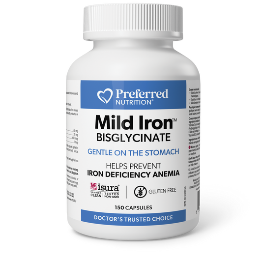 Preferred Nutrition® Mild Iron Bisglycinate 150 Capsules